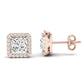 Meadow Princess Cut Diamond Halo Stud Earrings (Clarity Enhanced) rosegold