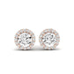 Meadow Round Cut Diamond Halo Stud Earrings (Clarity Enhanced) rosegold