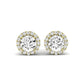 Meadow Round Cut Diamond Halo Stud Earrings (Clarity Enhanced) yellowgold