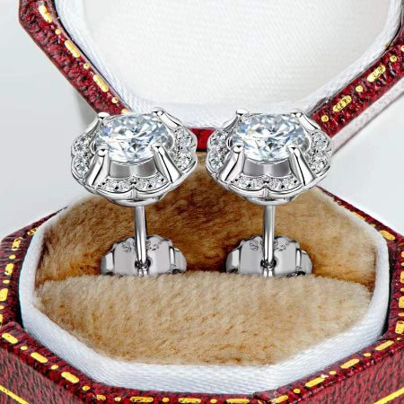 Mel Moissanite Earrings whitegold