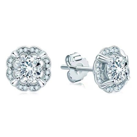 Mel Moissanite Earrings whitegold