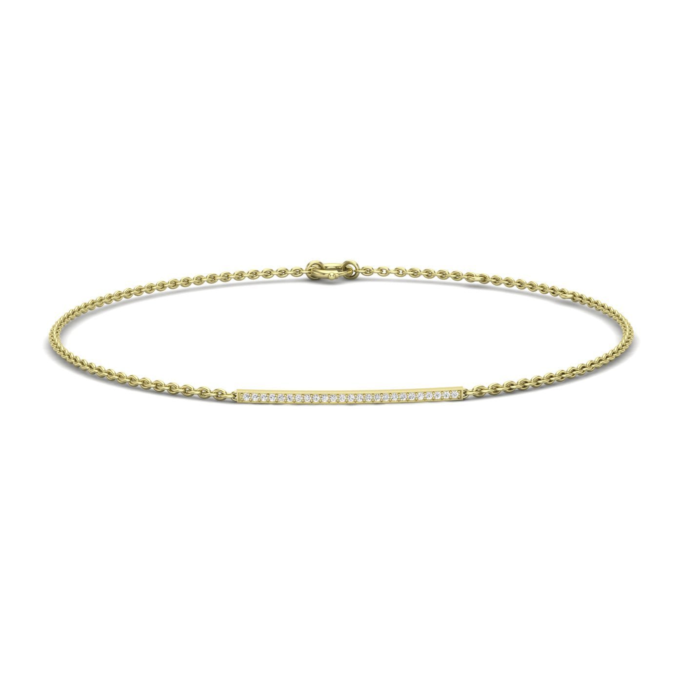 Melanie Bar & Chain Diamond Bracelet (clarity Enhanced) yellowgold