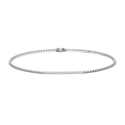 Melanie Bar & Chain Moissanite Bracelet whitegold