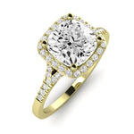 Desert Rose Moissanite Matching Band Only (engagement Ring Not Included) For Ring With Cushion Center yellowgold