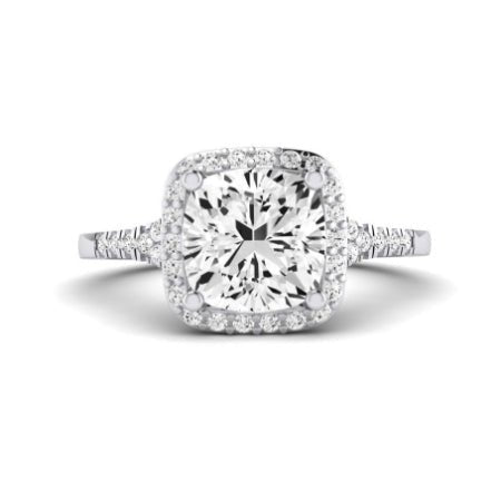 Desert Rose Moissanite Matching Band Only (engagement Ring Not Included) For Ring With Cushion Center whitegold