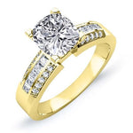 Crocus Moissanite Matching Band Only (engagement Ring Not Included) For Ring With Cushion Center yellowgold