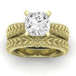 Azalea Moissanite Matching Band Only (does Not Include Engagement Ring) For Ring With Cushion Center yellowgold