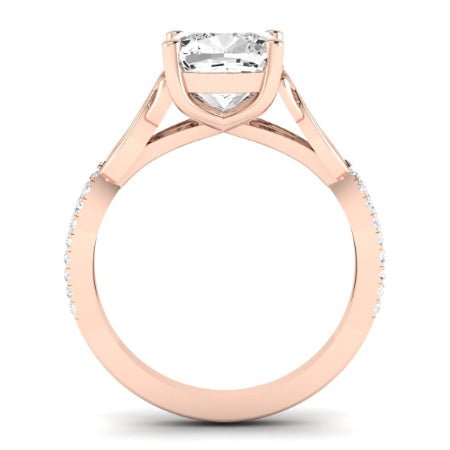 Pavonia Moissanite Matching Band Only (does Not Include Engagement Ring)  For Ring With Cushion Center rosegold