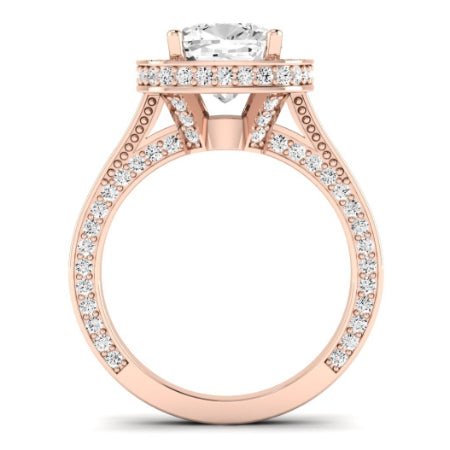 Buttercup Moissanite Matching Band Only (does Not Include Engagement Ring)  For Ring With Cushion Center rosegold