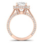 Buttercup Moissanite Matching Band Only (does Not Include Engagement Ring)  For Ring With Cushion Center rosegold