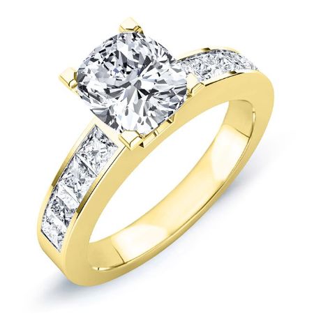 Ayana Moissanite Matching Band Only (engagement Ring Not Included) For Ring With Cushion Center yellowgold