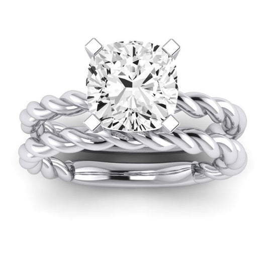 Balsam Moissanite Matching Band Only (does Not Include Engagement Ring) For Ring With Cushion Center whitegold