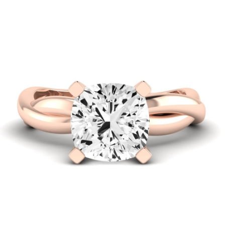 Baneberry Moissanite Matching Band Only (does Not Include Engagement Ring)  For Ring With Cushion Center rosegold