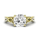 Pavonia Moissanite Matching Band Only (does Not Include Engagement Ring)  For Ring With Cushion Center yellowgold