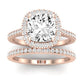 Columbine Moissanite Matching Band Only (does Not Include Engagement Ring) For Ring With Cushion Center rosegold