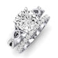 Pavonia Moissanite Matching Band Only (does Not Include Engagement Ring)  For Ring With Cushion Center whitegold