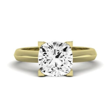 Senna Moissanite Matching Band Only (does Not Include Engagement Ring) For Ring With Cushion Center yellowgold