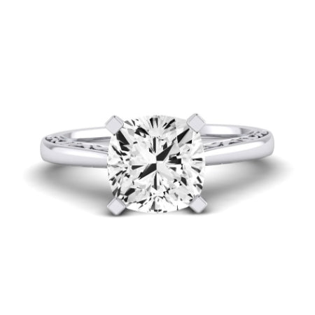 Astilbe Moissanite Matching Band Only (does Not Include Engagement Ring)  For Ring With Cushion Center whitegold