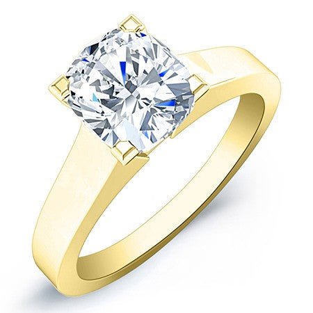 Rosemary Moissanite Matching Band Only (engagement Ring Not Included) For Ring With Cushion Center yellowgold