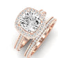 Buttercup Moissanite Matching Band Only (does Not Include Engagement Ring)  For Ring With Cushion Center rosegold