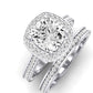 Buttercup Moissanite Matching Band Only (does Not Include Engagement Ring)  For Ring With Cushion Center whitegold