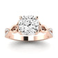 Pavonia Moissanite Matching Band Only (does Not Include Engagement Ring)  For Ring With Cushion Center rosegold