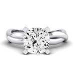 Baneberry Moissanite Matching Band Only (does Not Include Engagement Ring)  For Ring With Cushion Center whitegold