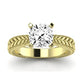 Azalea Moissanite Matching Band Only (does Not Include Engagement Ring) For Ring With Cushion Center yellowgold