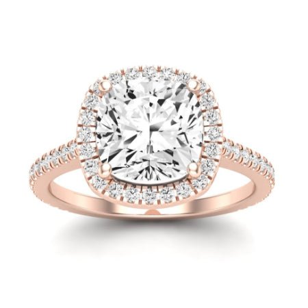 Columbine Moissanite Matching Band Only (does Not Include Engagement Ring) For Ring With Cushion Center rosegold