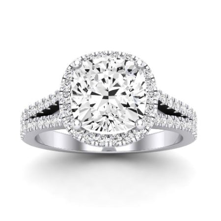 Silene Moissanite Matching Band Only ( Engagement Ring Not Included) For Ring With Cushion Center whitegold