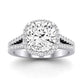 Silene Moissanite Matching Band Only ( Engagement Ring Not Included) For Ring With Cushion Center whitegold