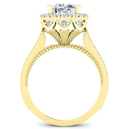 Mawar Moissanite Matching Band Only (engagement Ring Not Included) For Ring With Cushion Center yellowgold