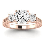 Belladonna Moissanite Matching Band Only (does Not Include Engagement Ring) For Ring With Cushion Center rosegold