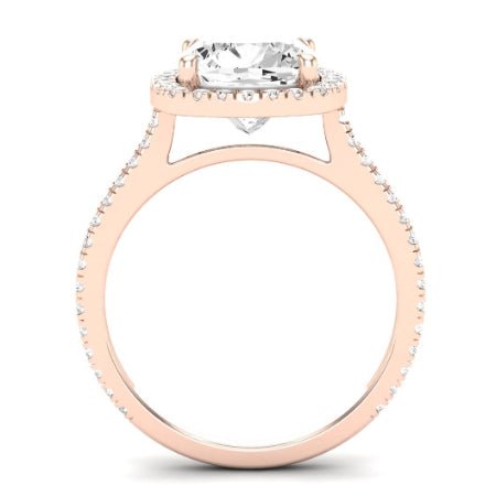 Columbine Moissanite Matching Band Only (does Not Include Engagement Ring) For Ring With Cushion Center rosegold