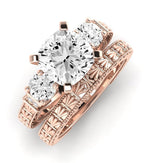 Angelonia Moissanite Matching Band Only (does Not Include Engagement Ring) For Ring With Cushion Center rosegold