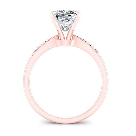 Poppy Moissanite Matching Band Only (engagement Ring Not Included) For Ring With Cushion Center rosegold