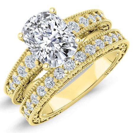 Romy Moissanite Matching Band Only (engagement Ring Not Included) For Ring With Cushion Center yellowgold