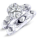 Oleana Moissanite Matching Band Only (engagement Ring Not Included) For Ring With Cushion Center whitegold