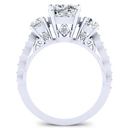 Calix Moissanite Matching Band Only (engagement Ring Not Included) For Ring With Cushion Center whitegold