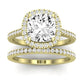 Columbine Moissanite Matching Band Only (does Not Include Engagement Ring) For Ring With Cushion Center yellowgold