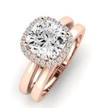 Calla Lily Moissanite Matching Band Only (does Not Include Engagement Ring) For Ring With Cushion Center rosegold
