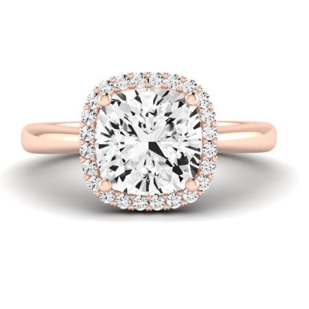 Calla Lily Moissanite Matching Band Only (does Not Include Engagement Ring) For Ring With Cushion Center rosegold