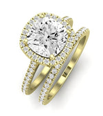 Columbine Moissanite Matching Band Only (does Not Include Engagement Ring) For Ring With Cushion Center yellowgold