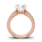 Azalea Moissanite Matching Band Only (does Not Include Engagement Ring) For Ring With Cushion Center rosegold