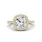 Columbine Moissanite Matching Band Only (does Not Include Engagement Ring) For Ring With Cushion Center yellowgold