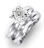 Baneberry Moissanite Matching Band Only (does Not Include Engagement Ring)  For Ring With Cushion Center whitegold