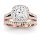 Silene Moissanite Matching Band Only ( Engagement Ring Not Included) For Ring With Cushion Center rosegold