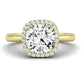 Calla Lily Moissanite Matching Band Only (does Not Include Engagement Ring) For Ring With Cushion Center yellowgold