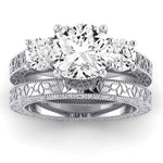 Belladonna Moissanite Matching Band Only (does Not Include Engagement Ring) For Ring With Cushion Center whitegold