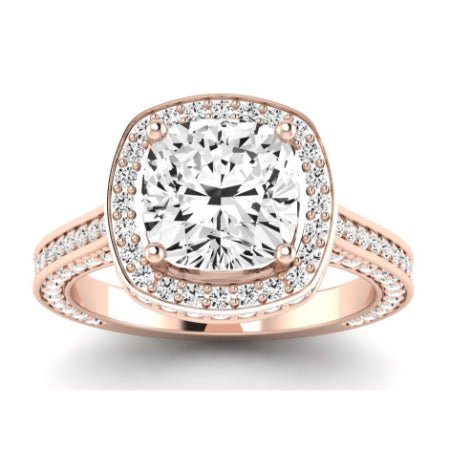 Buttercup Moissanite Matching Band Only (does Not Include Engagement Ring)  For Ring With Cushion Center rosegold